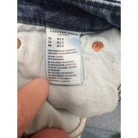 American Eagle Airflex+ Temp Tech Slim Jeans Mens 30x32 Blue Medium Wash Stretch - Picture 7 of 8